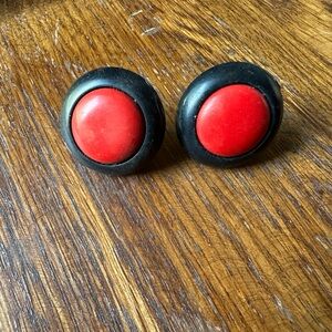 Retro 80s plastic screw back earrings